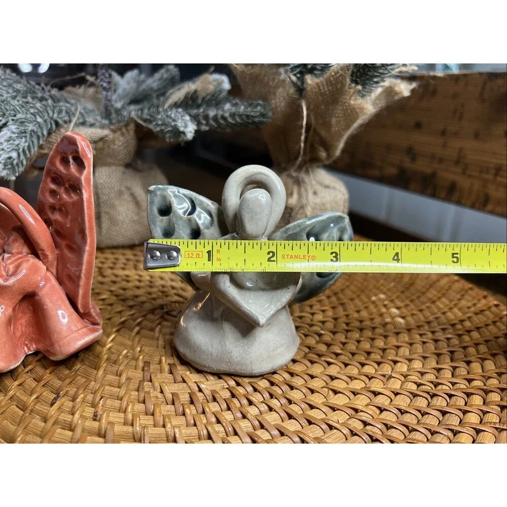 Handmade Pottery Decorative  Angel Figurines, Heart , Praying, Primative